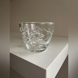 Vintage Glass Cup with Star Design